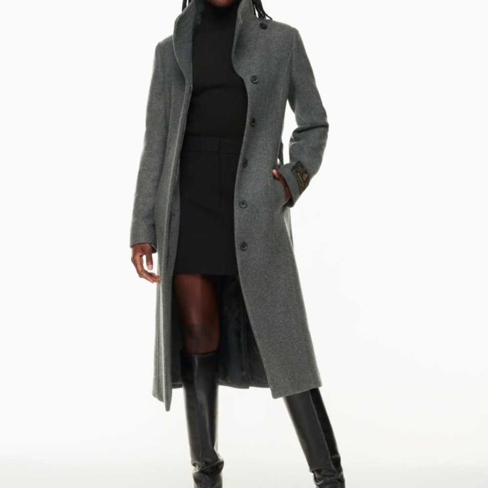Babaton CRISTOBAL Dark Heather Grey Wool Coat